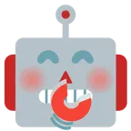 faccina con mano sulla bocca + faccina di robot