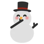 faccina con mano sulla bocca + pupazzo di neve senza neve
