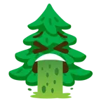 faccina che vomita + albero sempreverde