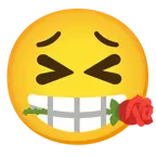 faccina che vomita + rosa