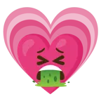 faccina che vomita + cuore che cresce