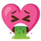 faccina che vomita + cuore con fiocco