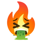 faccina che vomita + fuoco
