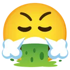 faccina che vomita + faccina che sbuffa