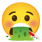 faccina che vomita + faccina con termometro