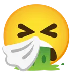 faccina che vomita + faccina che starnutisce