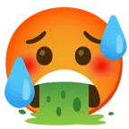 faccina che vomita + faccina accaldata