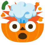 testa che esplode + zucca di Halloween
