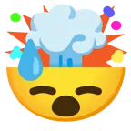 testa che esplode + faccina abbattuta sudata