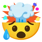 testa che esplode + faccina delusa ma sollevata