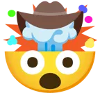 testa che esplode + faccina con cappello da cowboy