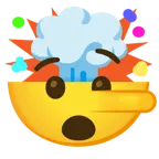 testa che esplode + faccina bugiarda