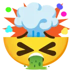 testa che esplode + faccina che vomita