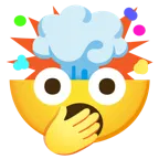 testa che esplode + faccina che sbadiglia
