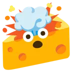 testa che esplode + fetta di formaggio