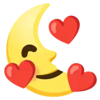 smiling face with hearts + last quarter moon face