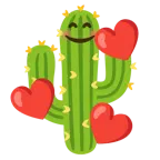 smiling face with hearts + cactus