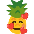 smiling face with hearts + pineapple