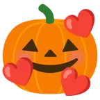 smiling face with hearts + jack-o-lantern