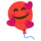 smiling face with hearts + balloon