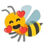 smiling face with hearts + honeybee