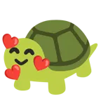 smiling face with hearts + turtle