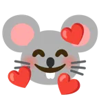 smiling face with hearts + mouse face