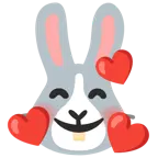 smiling face with hearts + rabbit face