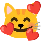 smiling face with hearts + cat face