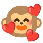 smiling face with hearts + monkey face