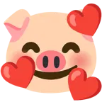 smiling face with hearts + pig face
