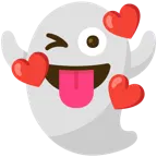 smiling face with hearts + ghost