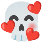 smiling face with hearts + skull