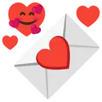 smiling face with hearts + love letter