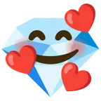 smiling face with hearts + gem stone