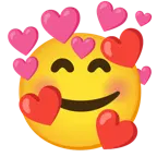 smiling face with hearts + heart with arrow
