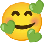 smiling face with hearts + green heart