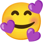 smiling face with hearts + purple heart