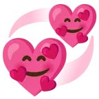 smiling face with hearts + revolving hearts