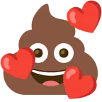 smiling face with hearts + pile of poo