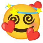 smiling face with hearts + dizzy