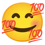 smiling face with hearts + hundred points