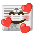 smiling face with hearts + newspaper