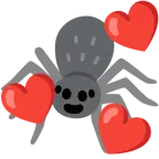 smiling face with hearts + spider