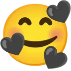 smiling face with hearts + black heart