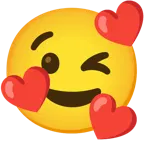 smiling face with hearts + winking face