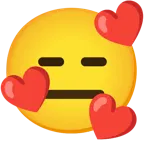 smiling face with hearts + expressionless face