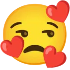 smiling face with hearts + unamused face
