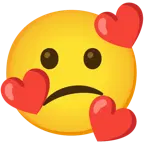 smiling face with hearts + confused face