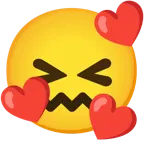 smiling face with hearts + confounded face